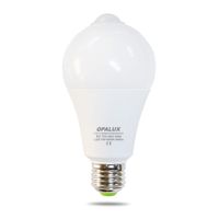 Foco Opalux E27, led, 12w, con sensor de movimiento, 830 lum, blanca