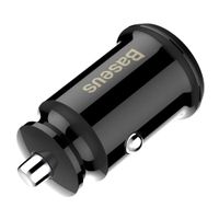 Cargador de auto Baseus Grain dual, 2 puertos usb, 3.1A, luz indicadora, negro