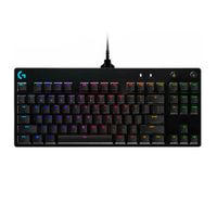 Teclado gaming Logitech Pro mecánico, alámbrico, conexión usb, sin teclado numérico, RGB