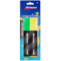 Resaltadores ARTESCO JOB A48 Amarillo y Verde Blíster 2un