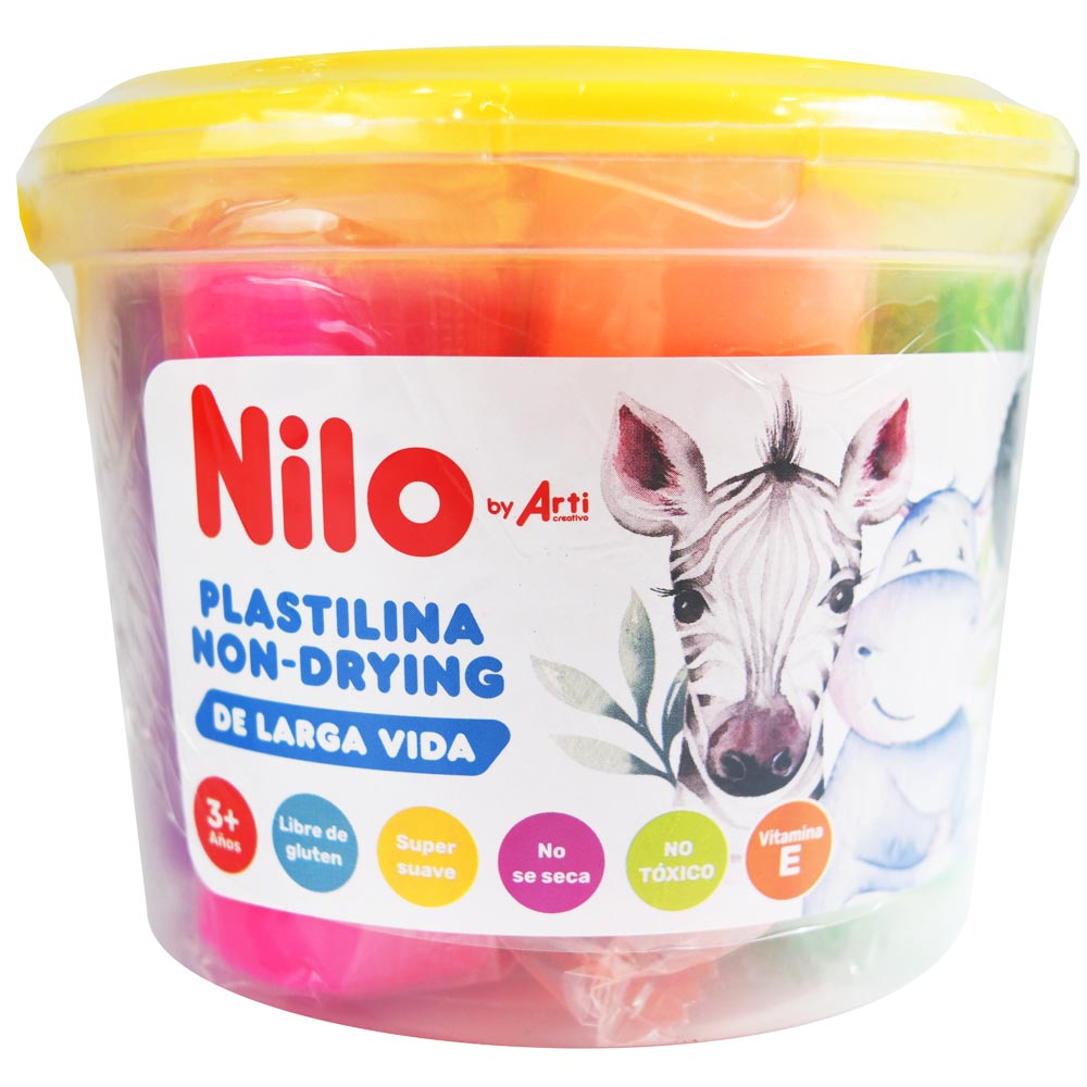 Plastilina NILO Sin Secar Pomo 6un + 4 Cortadores