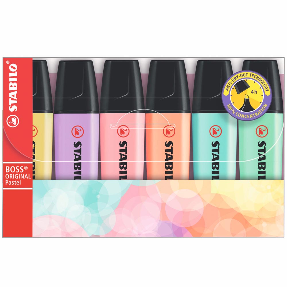 Estuche de Resaltadores STABILO Boss Pastel Paquete 6un