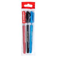 Bolígrafos STABILO Excell Azul Negro Rojo Blíster 3un