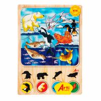 Juego Didáctico ARTI CREATIVO Rompecabezas y Encaje Antártida 17 Piezas