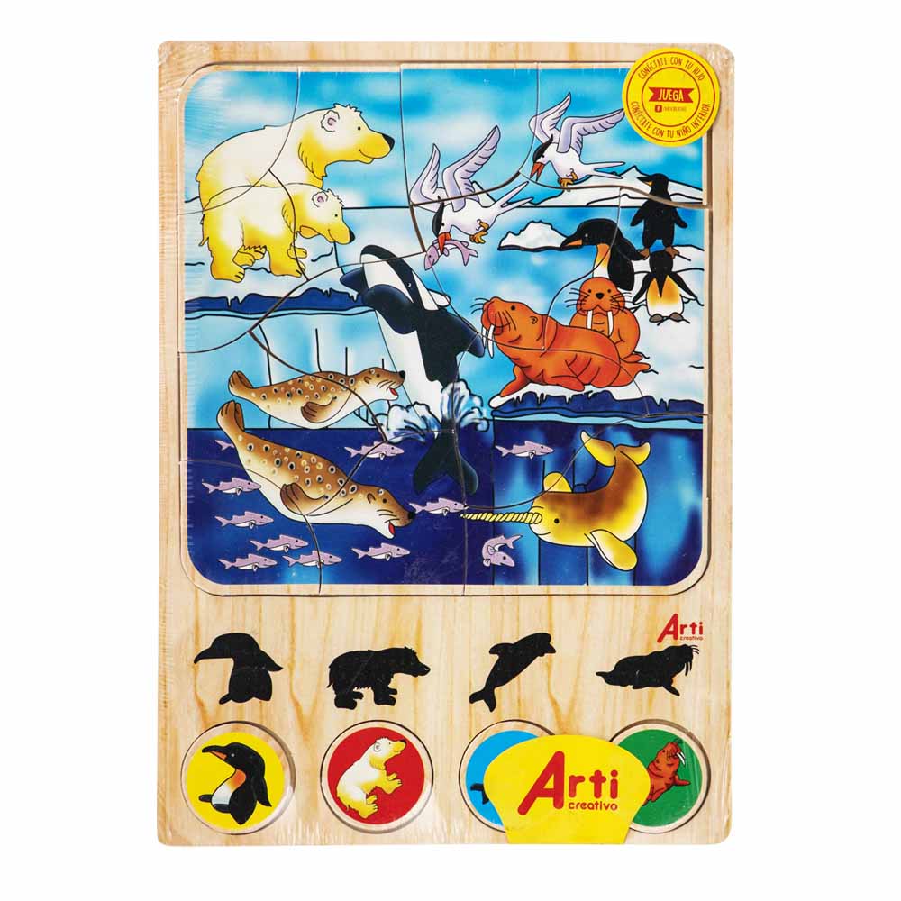 Juego Didáctico ARTI CREATIVO Rompecabezas y Encaje Antártida 17 Piezas