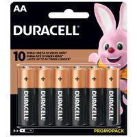 Pilas Alcalinas DURACELL AAx4  + 2Gratis