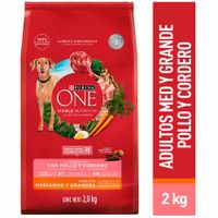 Comida para Perros PURINA ONE Adulto Razas Medianas Grandes Pollo Cordero Bolsa 2Kg