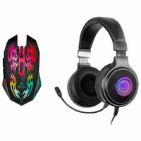 Kit Gamer MICRONICS Mouse 6 Botones + Auricular C/ Luz Led