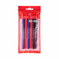 Bolígrafos FABER CASTELL 035-M 2Azules/2Rojos/2Negros Bolsa 6un