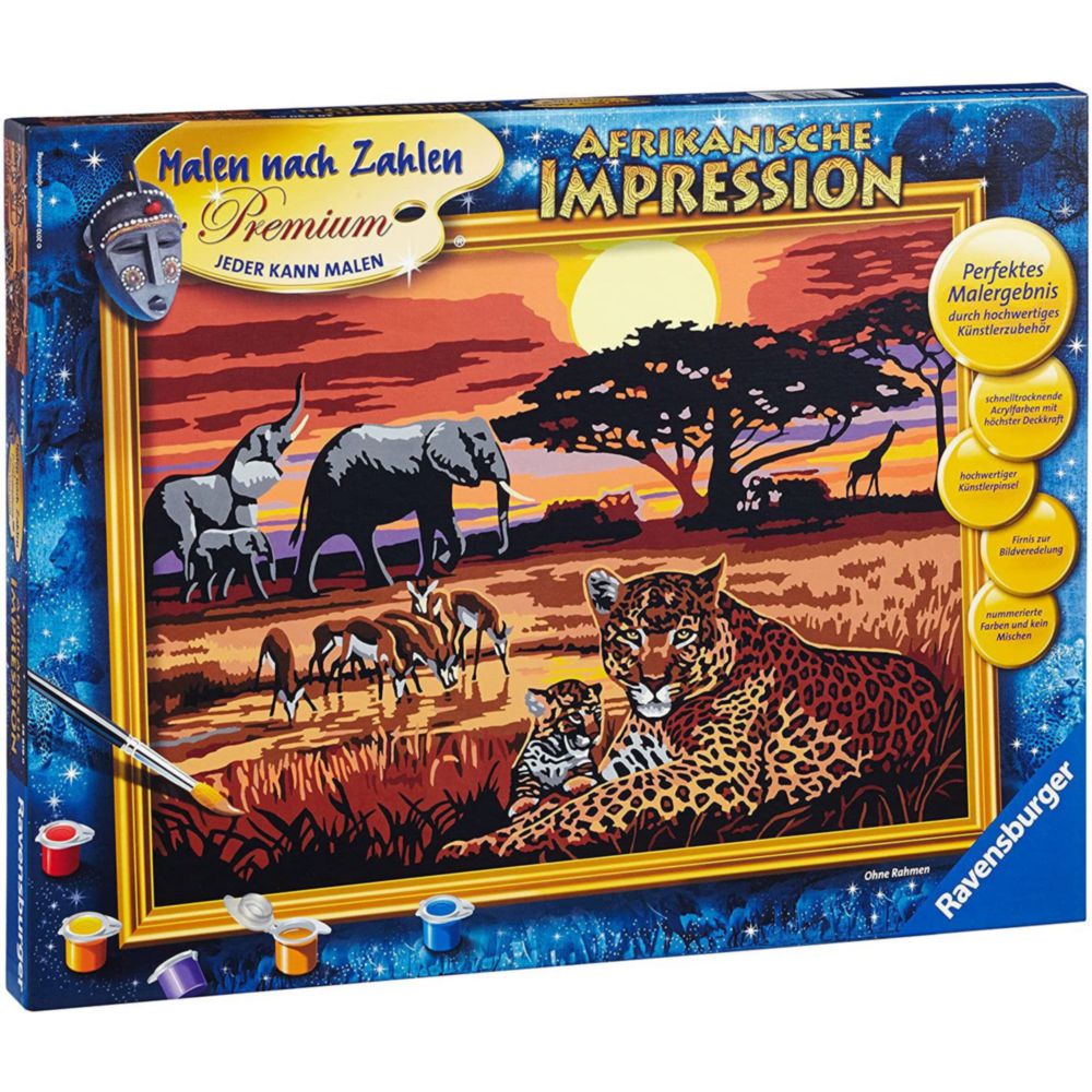 Lienzo Pinta Números Deluxe África