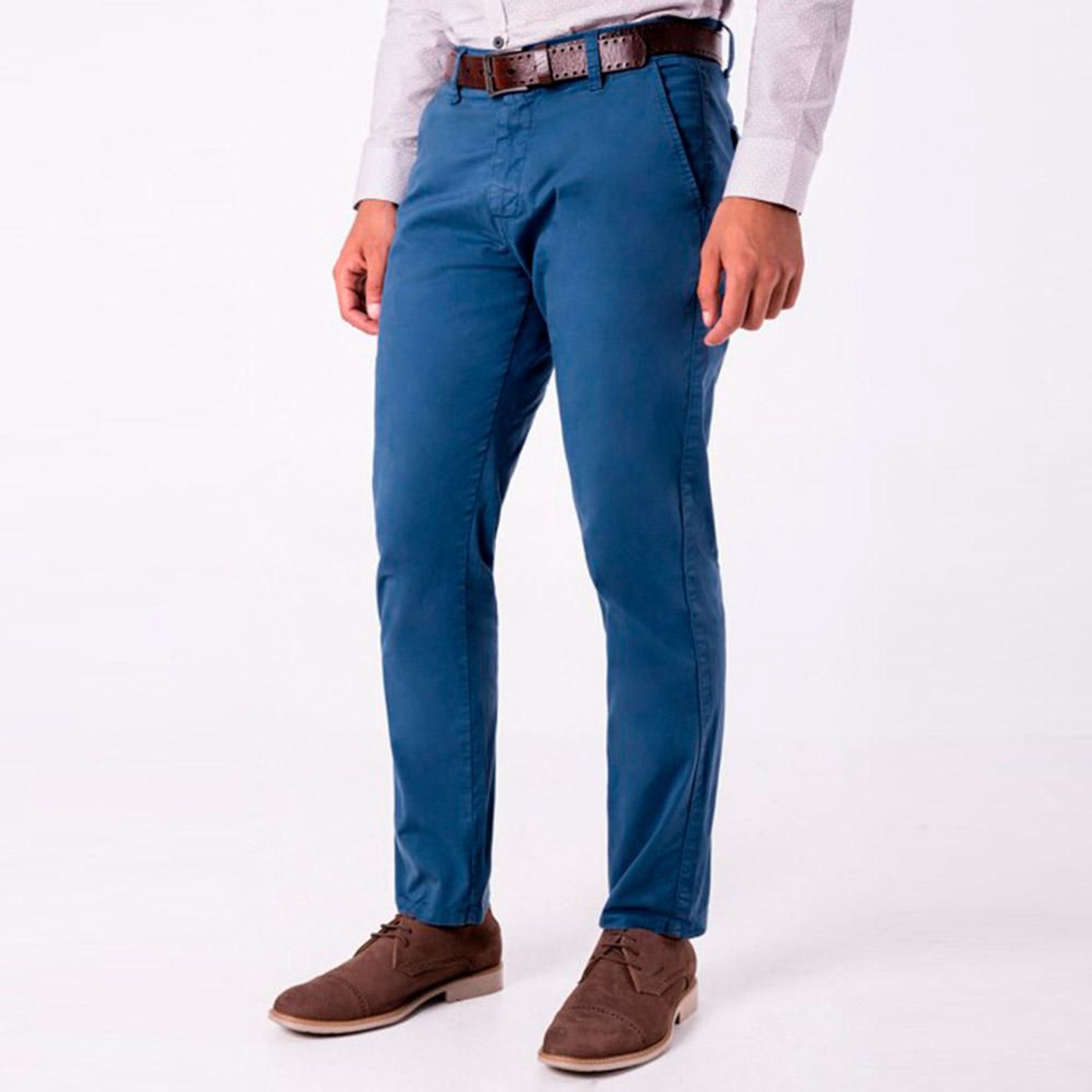 Pantalón Twill Paul Hombre Azul Acero - Shopstar