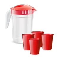 Set jarra x 4 litros + 4 vasos Liso