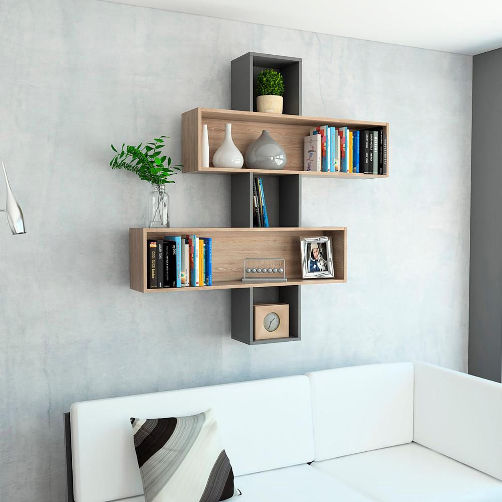 Repisa Wall 2B - Miel / Plomo