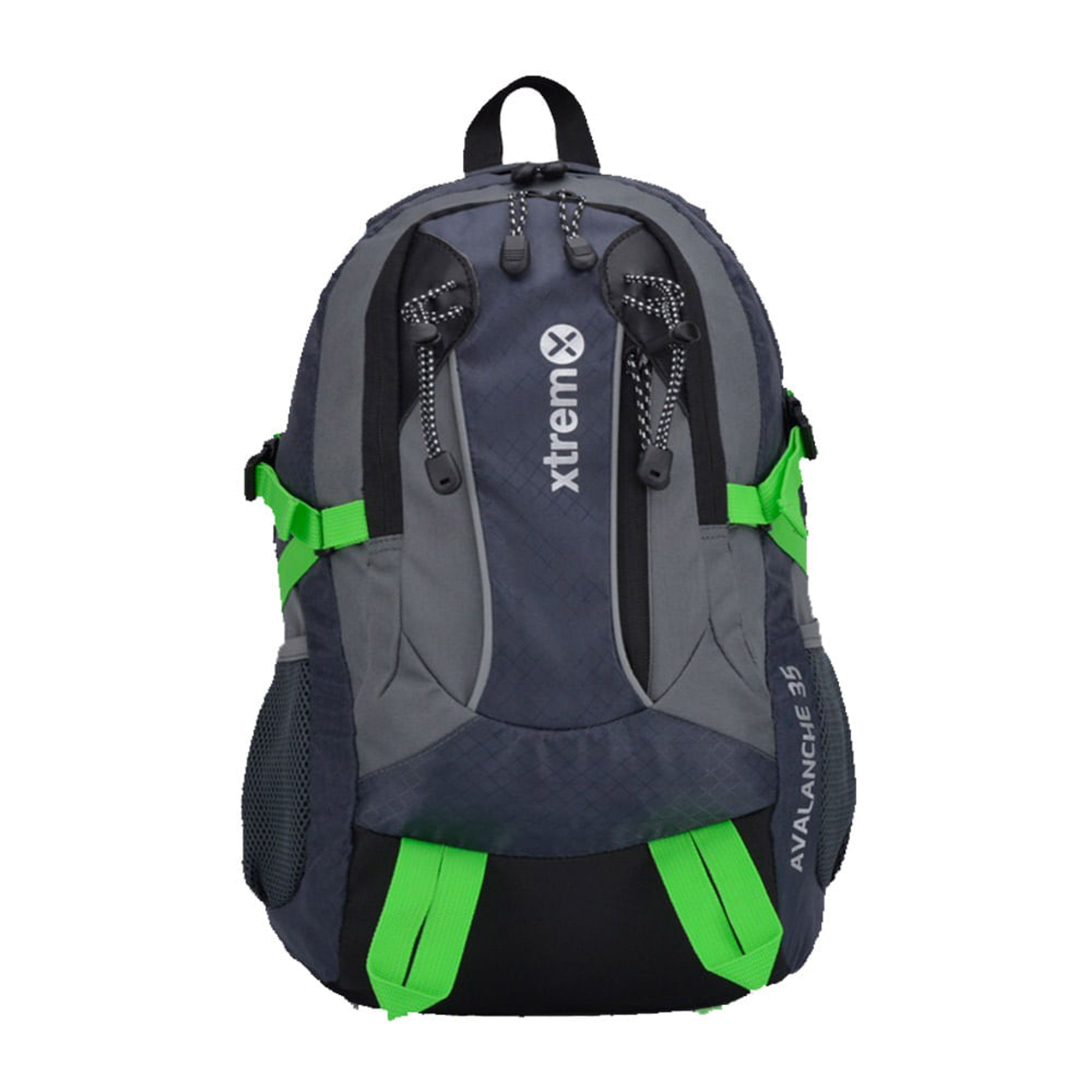 Mochila Xtrem Avalanche SS22, polyester, plomo y verde - Shopstar