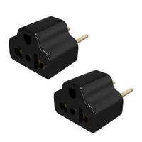 Adaptador universal Epem, 2 unidades, espigas redondas, sin contacto tierra, negro