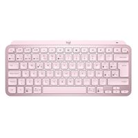 Teclado inalámbrico Logitech MX KEYS mini, bluetooth, minimalista, iluminado, rosado