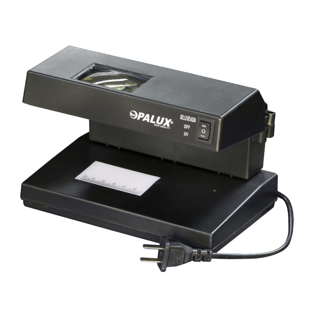 Detector de billetes falsos Opalux con luz uv 9w, sello de agua, lupa 220v