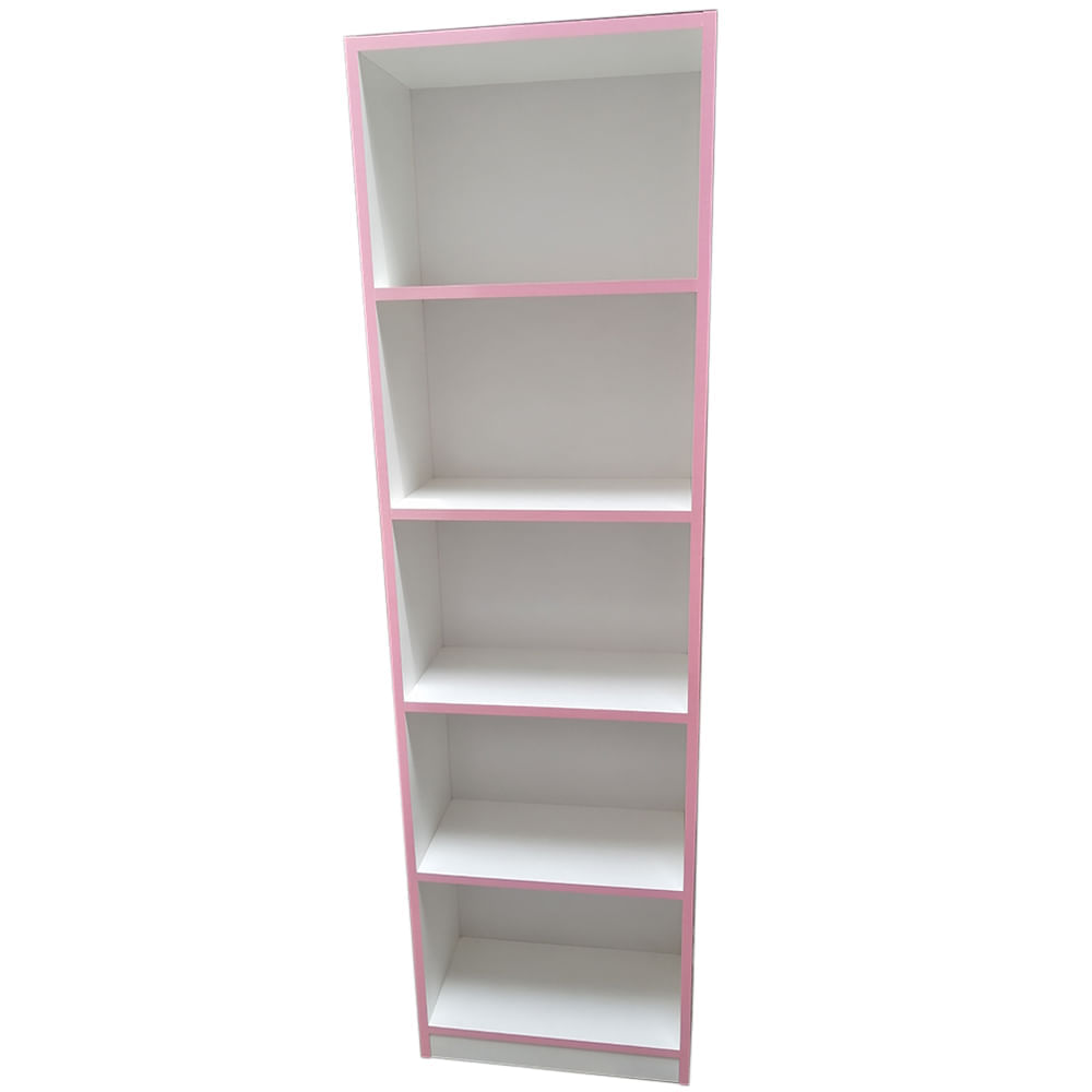 Librero Juvenil Blanco Borde Rosa