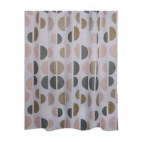 Cortina de Baño con Aros Naranja 180x180cm Poly Atomic
