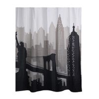 Cortina de Baño con Aros Naranja 180x180cm Nueva York