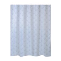 Cortina de Baño con Aros Naranja 180x180cm Poly Loto Blanco