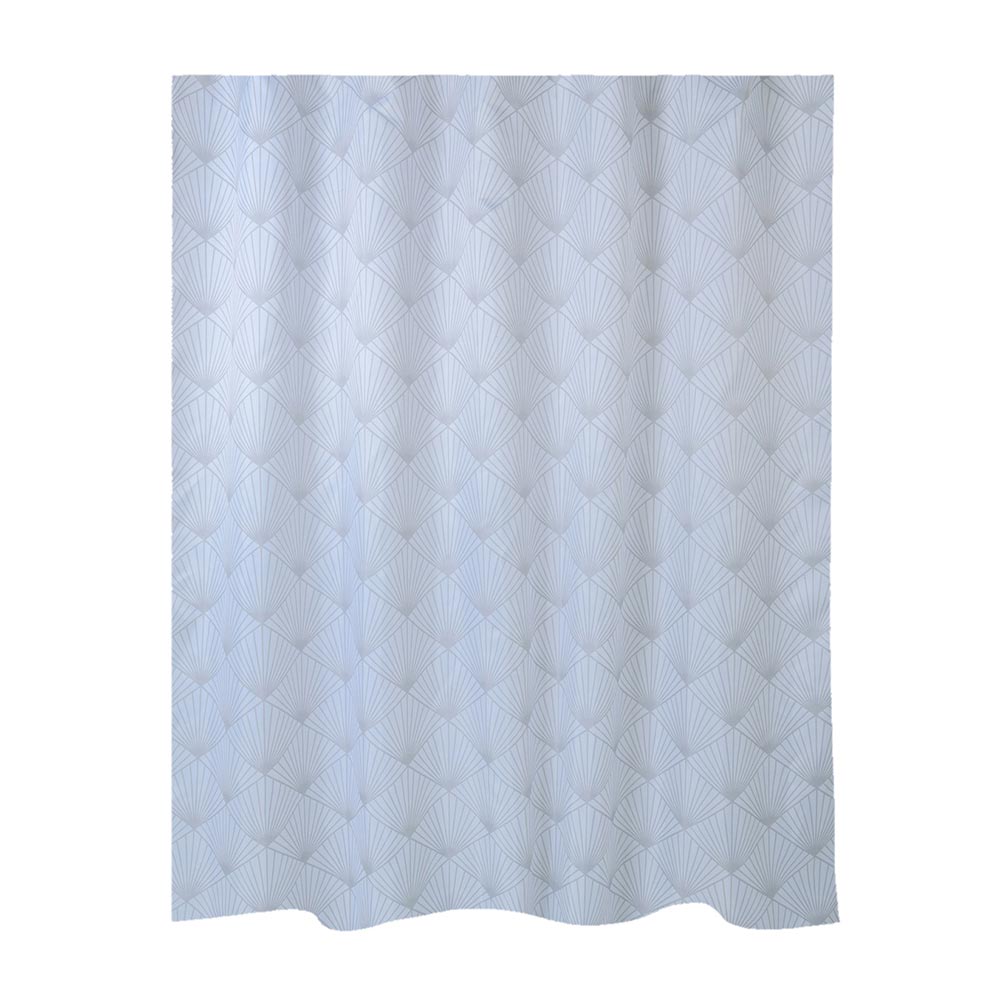 Cortina de Baño con Aros Naranja 180x180cm Poly Loto Blanco