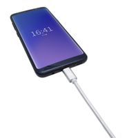 CABLE USB TIPO C 2MT NYLON TRENZADO PLATEADO