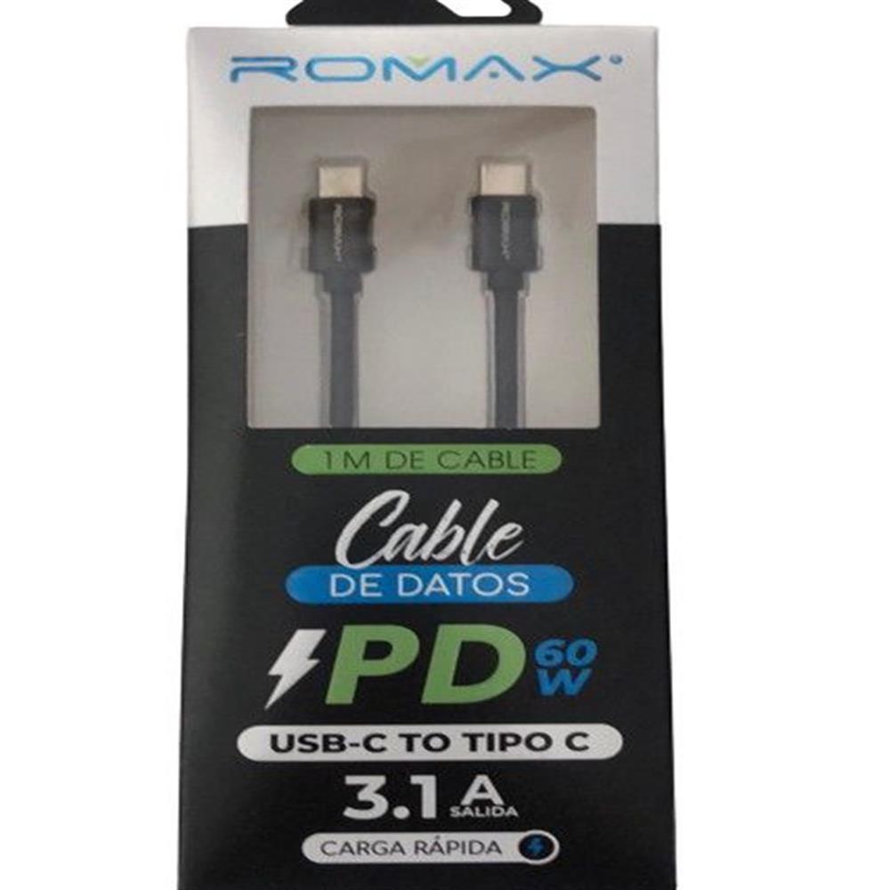 Cable Romax Tipo C a Tipo C - Negro