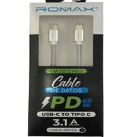 Cable Romax Tipo C a Tipo C - Plateado