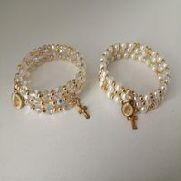 PULSERAS VIRGEN DE GUADALUPE 2 VERSIONES CON PERLAS Y CON MURANOS TRANSPARENTE