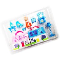 Casas y accesorios de muñecas en rosa