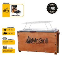 Caja China Mini Mr. Grill Acero Galvanizado + Parrilla + Garras de Oso