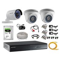 Kit 3 Cámaras de Vigilancia Hikvision Full Hd 1080P 1Tb P2p Mas Kit de Micrófono