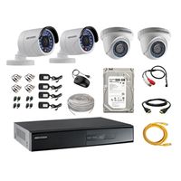 Kit 4 Cámaras de Vigilancia Hikvision Hd 720P 500Gb Kit de Micrófono
