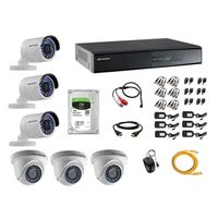 Kit 6 Cámaras de Vigilancia Hikvision Full Hd 1080P Disco 1Tb Kit de Micrófono