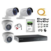 Kit 4 Cámaras de Vigilancia Hikvision Hd 720P Disco 1Tb P2p Kit de Micrófono