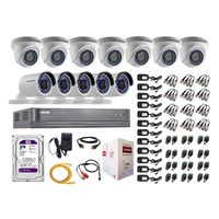 Kit 12 Cámaras de Vigilancia Hikvision Full Hd 1080P Disco 2Tb Kit de Micrófono