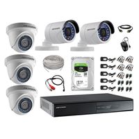 Kit 5 Cámaras de Vigilancia Hikvision Full Hd 1080P Disco 1Tb Kit de Micrófono