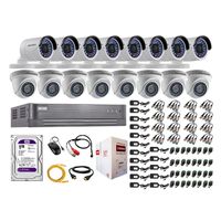 Kit 16 Cámaras de Vigilancia Hikvision Hd 720P Disco 1Tb Mas Kit de Micrófono