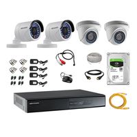 Kit 4 Cámaras de Vigilancia Hikvision Hd 720P 1Tb P2p Kit de Micrófono