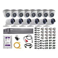 Kit 14 Cámaras de Vigilancia Hikvision Hd 720P Disco 1Tb P2p Kit de Micrófono