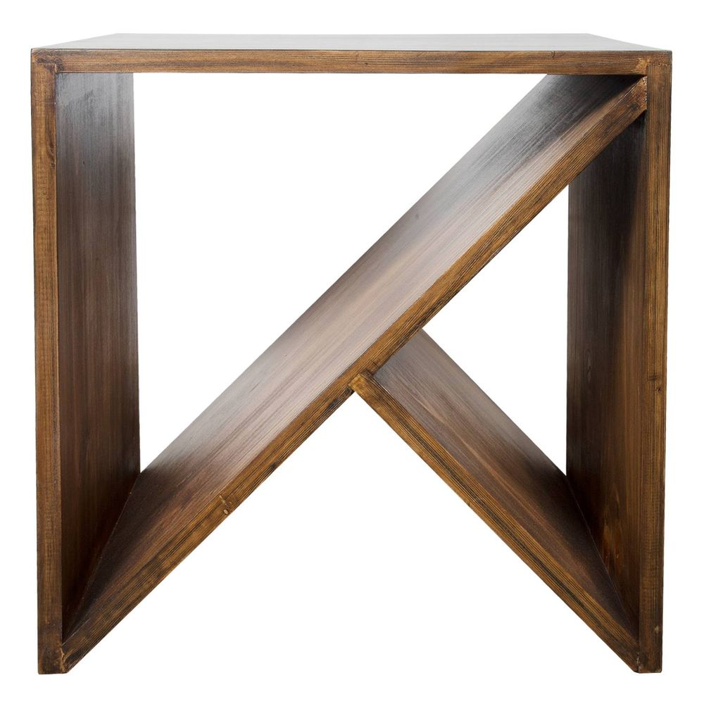 Mesa Lateral Woody Marrón Rústico