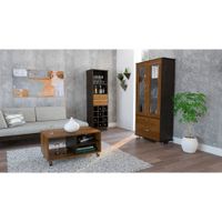 Vitrina + Bar + Mesa Centro Classic Color - Caramelo / Wengue
