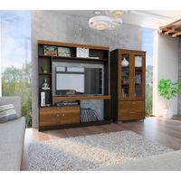 Estante Tv 52 + Vitrina Classic Color - Caramelo / Wengue