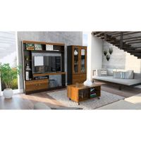 Estante Tv 52 + Vitrina + Mesa Centro Classic Color - Caramelo / Wengue