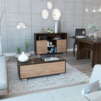 Consola + Mesa Centro Fraktal - Habano / Miel
