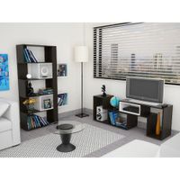 Rack Extensible Tv 40 + Biblioteca Cubo - Wengue
