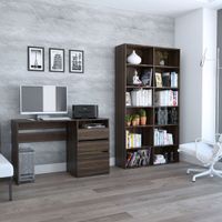 Combo Office 7 Escritorio + Biblioteca - Habano