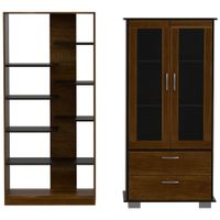 Biblioteca + Vitrina Classic Color - Caramelo / Wengue