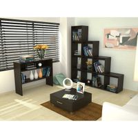 Biblioteca Escalera + Consola + Mesa de Centro - Wengue